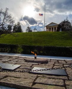 Eternal Flame at the Kennedy grave sites.