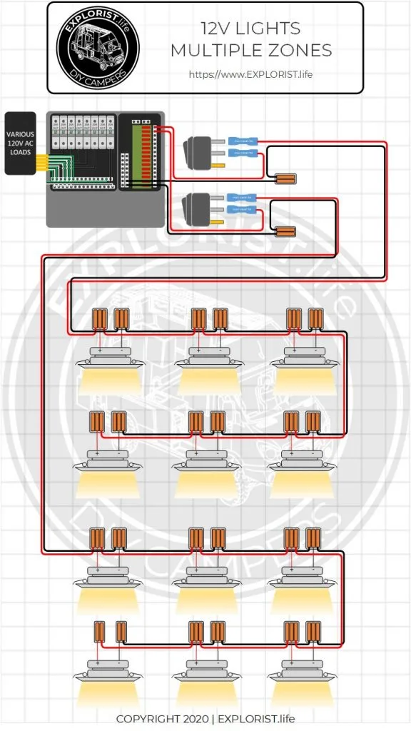 How To Wire Lights Switches In A Diy Camper Van Electrical System Explorist Life