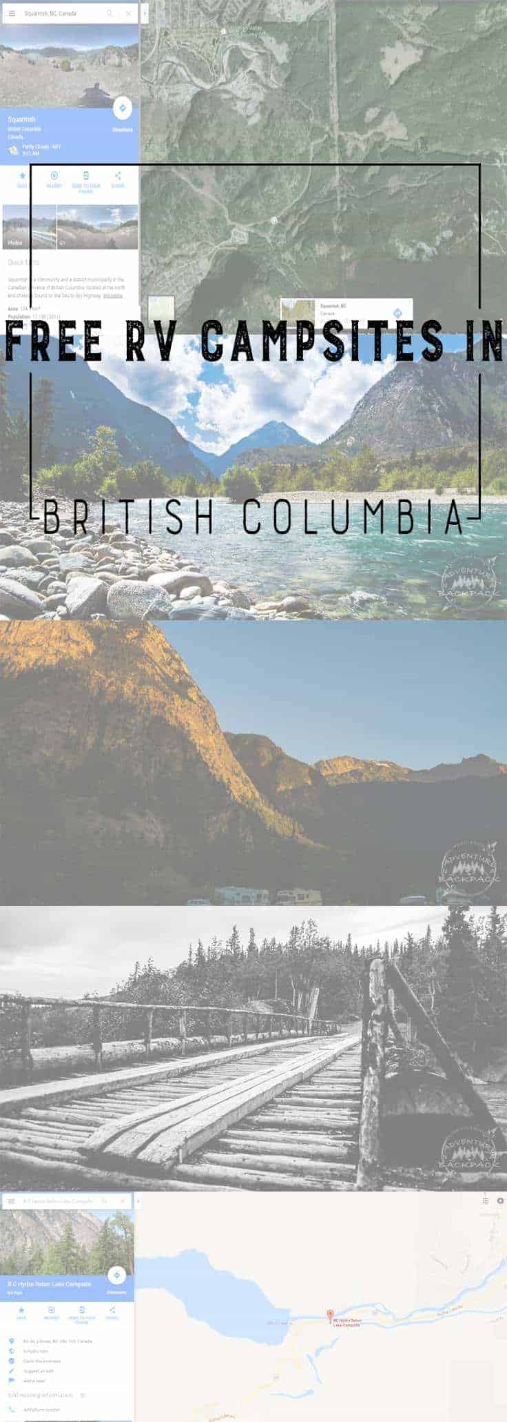 We found SEVERAL free options for free camping in our RV in British columbia on our way back from Alaska. Glamping | Free Campsites | Canada Campsites | British Columbia Campsites