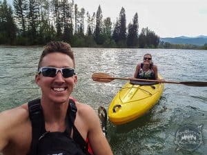 Kayaking near Glacier National Park